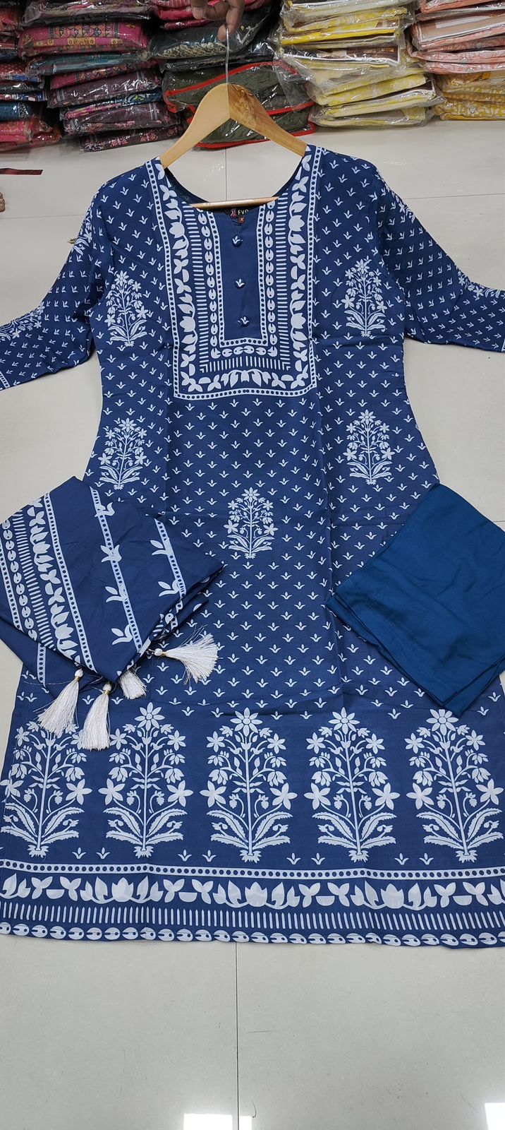 Dubai Lady By Fvd Pure Muslin Printed Kurti With Bottom Dupatta Wholesale Shop In Surat

